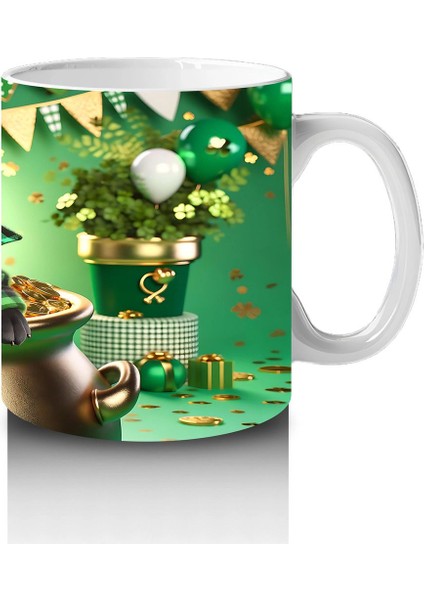 Fransız Bulldog ile St. Patrick Partisi – Altın Kazanlı Eğlenceli Kupa Tasarımı fırsatları