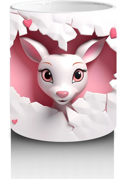 Kalp Figürlü Duvarı Delen Sevimli Keçi – Baskılı Kahve Kupası modelleri