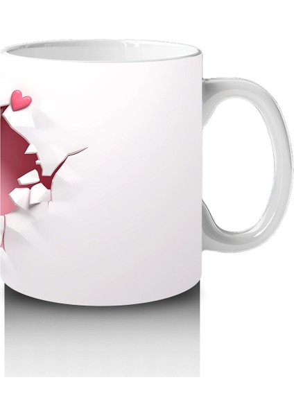 Kalp Figürlü Duvarı Delen Sevimli Keçi – Baskılı Kahve Kupası fırsatları