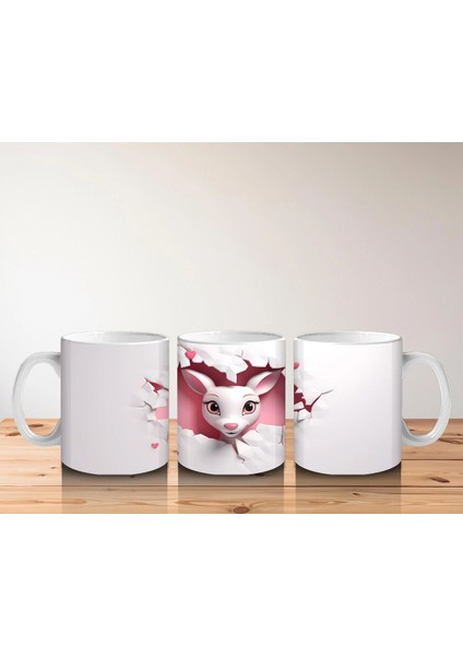 Kalp Figürlü Duvarı Delen Sevimli Keçi – Baskılı Kahve Kupası indirimleri