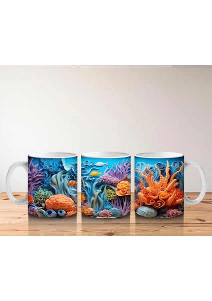 Sualtı Dünyasında Renkli Mercanlar ve Balıklar – Baskılı Kahve Kupası indirimleri