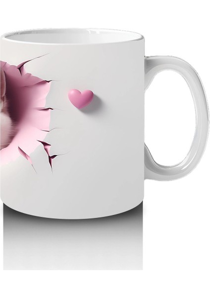 Çatlak Duvar Arasından Bakan Gri Kedi – Baskılı Kahve Kupası fırsatları