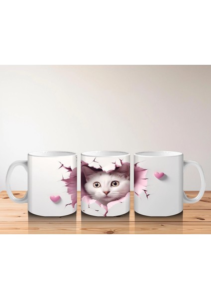 Çatlak Duvar Arasından Bakan Gri Kedi – Baskılı Kahve Kupası indirimleri