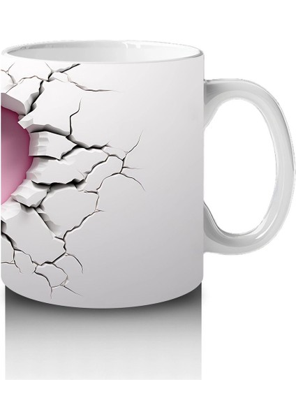 Çatlak Duvar Kalbi Içinde Uçan Kelebek – Baskılı Kahve Kupası fırsatları