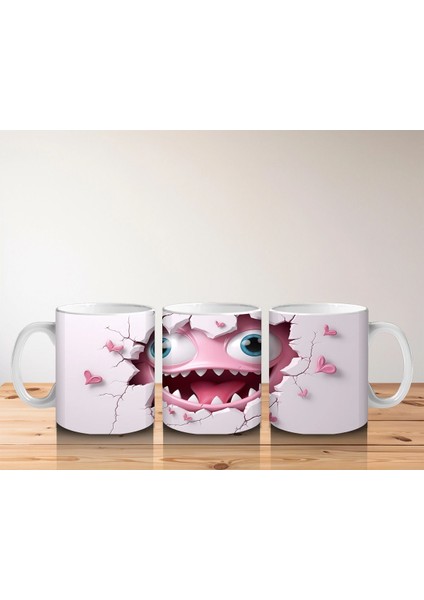 Ağzı Açık Sevimli Yaratık Maskotu – Baskılı Kahve Kupası indirimleri