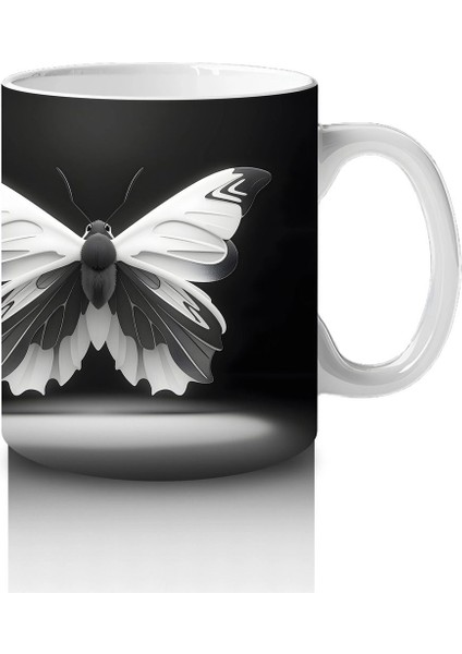 Siyah Beyaz Zarif Kelebek Ikilisi – Baskılı Kahve Kupası fırsatları