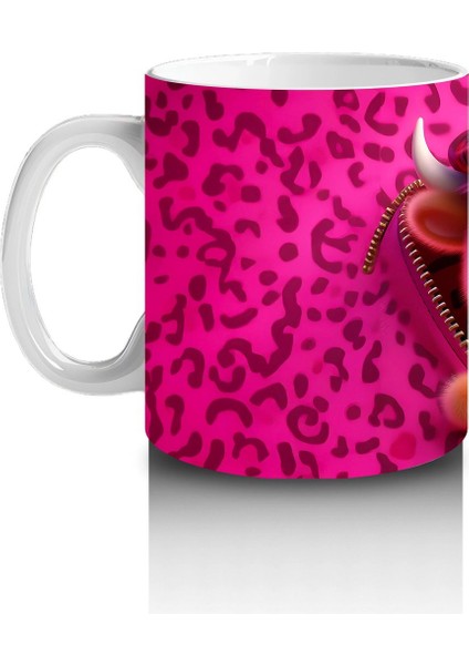 Leopar Desenli Fon Üzerinde Tatlı Oyuncak – Baskılı Kahve Kupası fiyatları