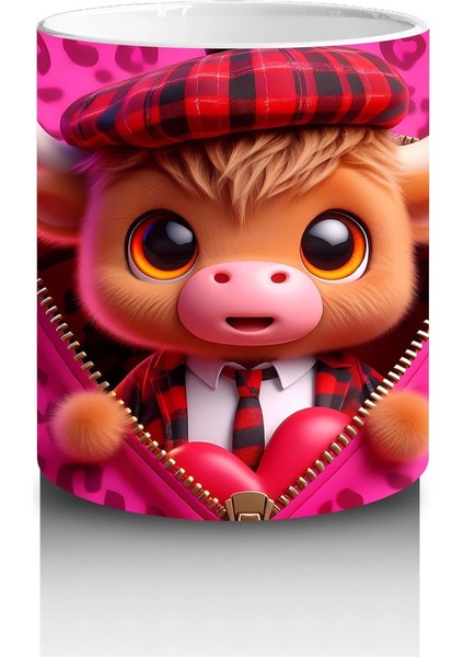 Leopar Desenli Fon Üzerinde Tatlı Oyuncak – Baskılı Kahve Kupası modelleri