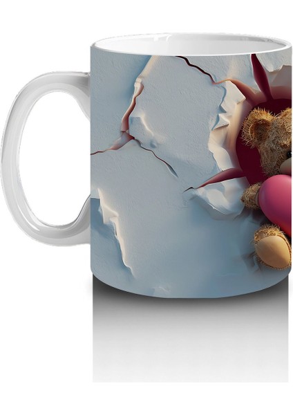 Kalpli Fon Üzerinde Sevimli Ayıcıklar – Baskılı Kahve Kupası fiyatları