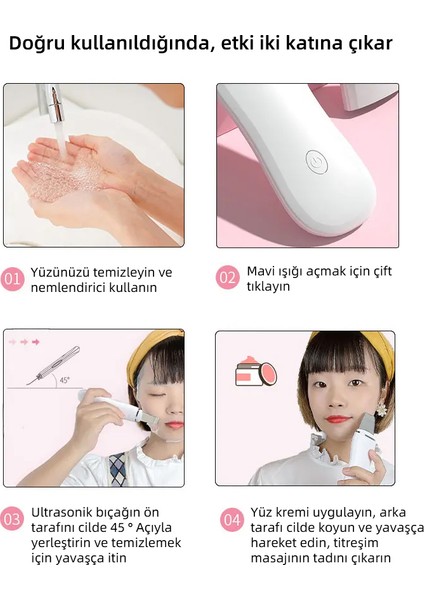 Ultrasonik Spatula Yüz Temizleme Cihazı Siyah Nokta Temizleme Peeling Aleti modelleri
