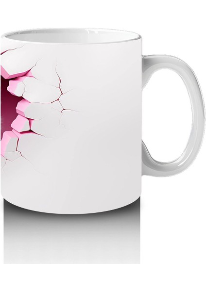 Duvarı Delen Beyaz Kedi Yavrusu – Baskılı Kahve Kupası fırsatları