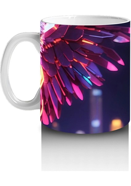 Renkli Neon Işıklarla Dans Eden Kediler – Baskılı Kahve Kupası fiyatları