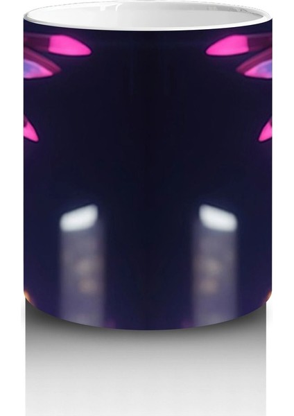 Renkli Neon Işıklarla Dans Eden Kediler – Baskılı Kahve Kupası modelleri