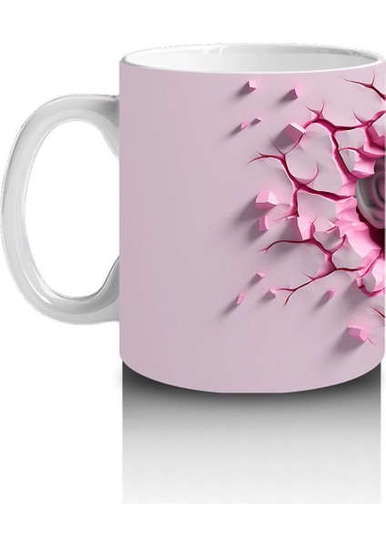 Pembe Kalpler Arasında Bakan Gri Maymun – Baskılı Kahve Kupası fiyatları