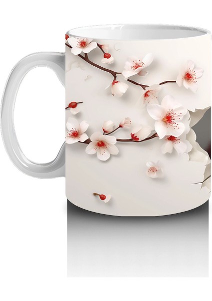 Sevimli Tilki ve Çiçekli Arka Plan – Baskılı Kahve Kupası fiyatları