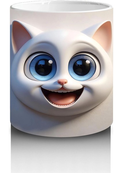 Duvar Arasından Bakan Sevimli Kedi Kafası - Baskılı Kahve Kupası modelleri