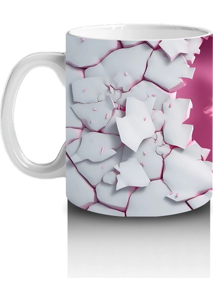 Kırık Seramik Duvar Arasından Bakan Neşeli Lama - Baskılı Kahve Kupası fiyatları