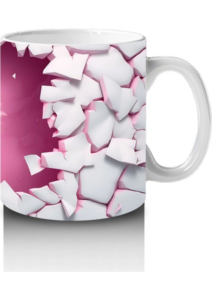 Kırık Seramik Duvar Arasından Bakan Neşeli Lama - Baskılı Kahve Kupası fırsatları