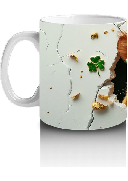 St. Patrick Temalı Sincap Maskotu – Baskılı Kahve Kupası fiyatları