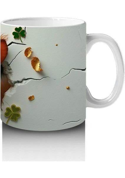 St. Patrick Temalı Sincap Maskotu – Baskılı Kahve Kupası fırsatları