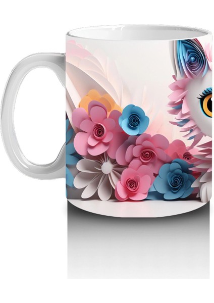 Pembe Güller Arasında Sevimli Kedi – Baskılı Kahve Kupası fiyatları