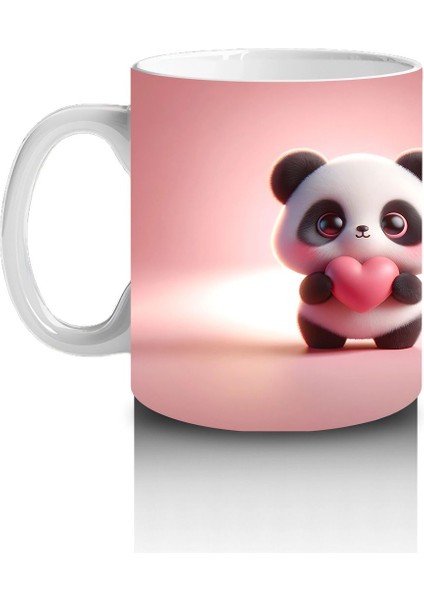 Ön ve Arka Yüzüyle Sevimli Panda Karakteri – Baskılı Kahve Kupası fiyatları