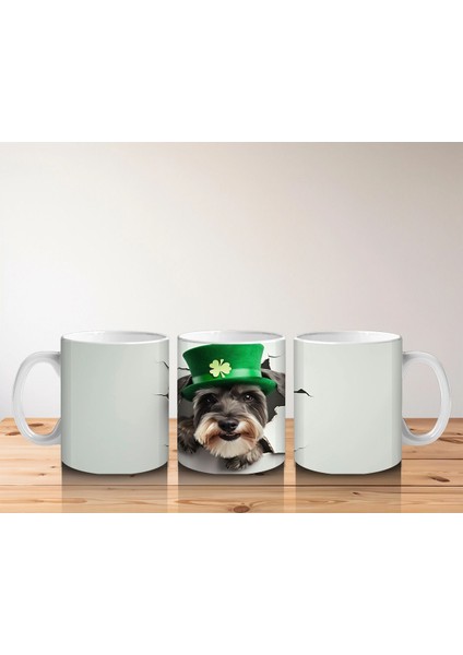 Yonca Yapraklarıyla Süslenmiş Tatlı Köpek – Baskılı Kahve Kupası indirimleri