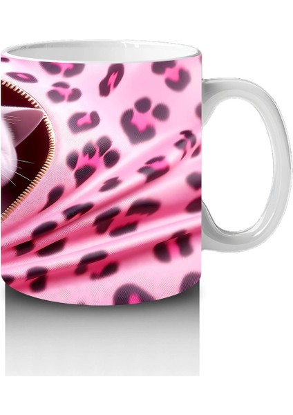 Kalpli Yastıkla Uyumlu Sevimli Kedi Illüstrasyonu – Baskılı Kahve Kupası fırsatları