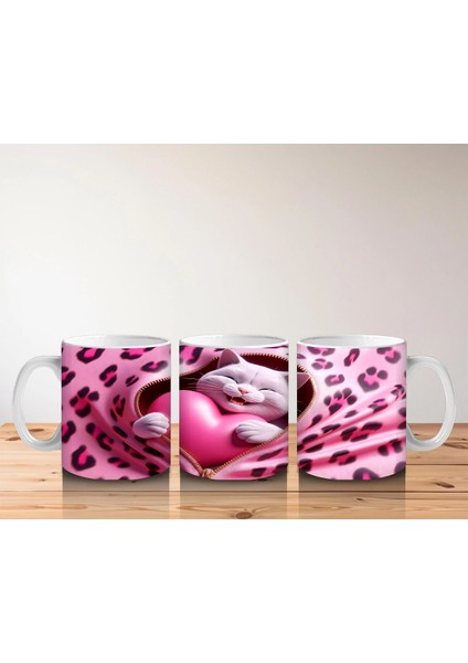 Kalpli Yastıkla Uyumlu Sevimli Kedi Illüstrasyonu – Baskılı Kahve Kupası indirimleri