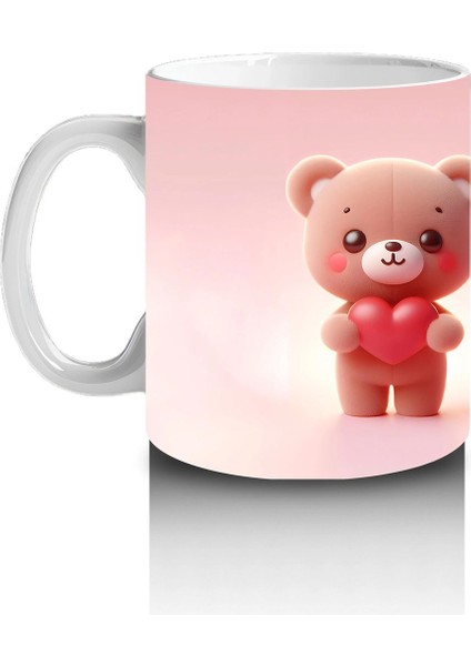 Ön ve Arka Yüzüyle Pembe Ayıcık Çifti – Baskılı Kahve Kupası fiyatları