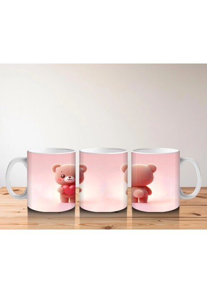 Ön ve Arka Yüzüyle Pembe Ayıcık Çifti – Baskılı Kahve Kupası indirimleri