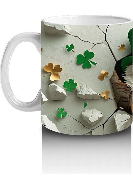 Dört Yapraklı Yoncalarla Şapkalı Baykuş – Baskılı Kahve Kupası fiyatları