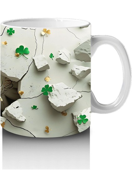 Dört Yapraklı Yoncalarla Şapkalı Baykuş – Baskılı Kahve Kupası fırsatları