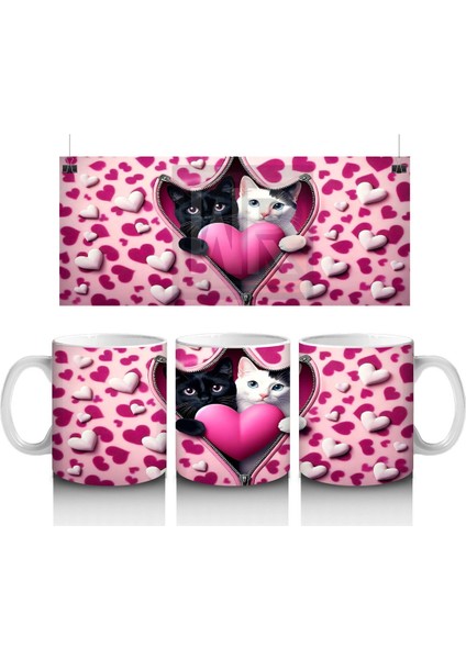Leopar Desenli Kalpli Kedi – Baskılı Kahve Kupası