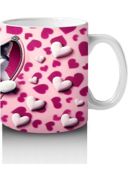 Leopar Desenli Kalpli Kedi – Baskılı Kahve Kupası fırsatları