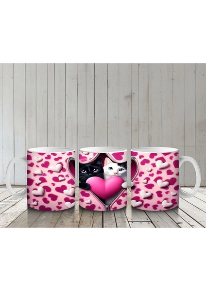 Leopar Desenli Kalpli Kedi – Baskılı Kahve Kupası