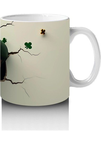 St. Patrick’s Şapkalı Çatlak Zeminden Bakan Dachshund - Baskılı Kahve Kupası fırsatları