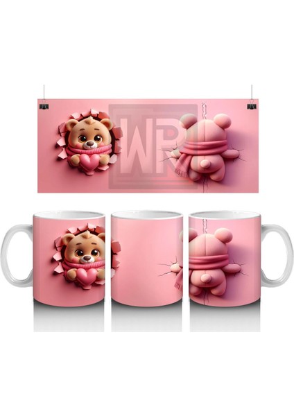 Pembe Oyuncak Ayılar – Baskılı Kahve Kupası