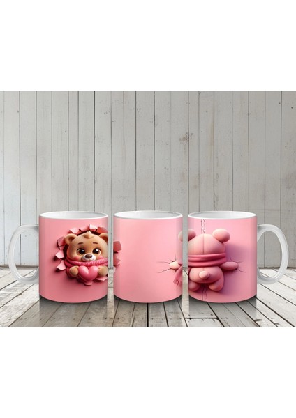 Pembe Oyuncak Ayılar – Baskılı Kahve Kupası