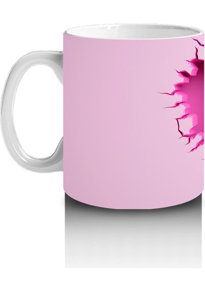 Kalp Desenli Pembe Arka Planda Zebra – Baskılı Kahve Kupası fiyatları