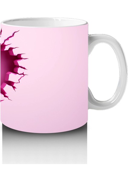 Kalp Desenli Pembe Arka Planda Zebra – Baskılı Kahve Kupası fırsatları