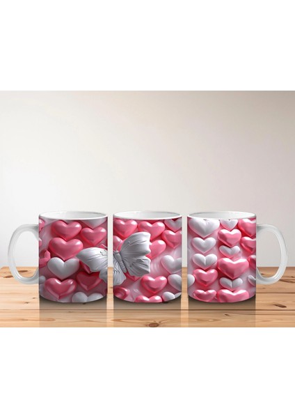 Kalpli Yastıklar Üzerinde Beyaz Kelebek – Baskılı Kahve Kupası indirimleri