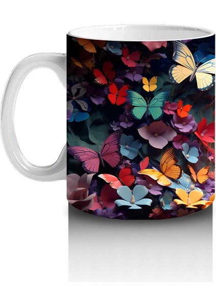 Parlak Kalpli Tünelde Pembe Kelebek – Baskılı Kupa fiyatları