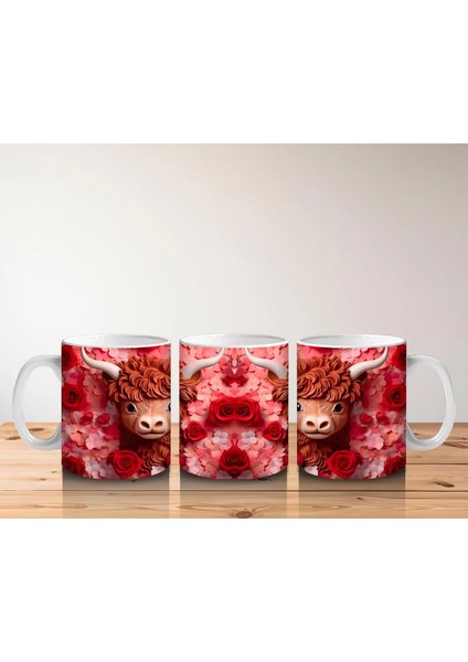 Alev Tonlarında Arka Planla Ikiz Highland Buzağılar – Baskılı Kahve Kupası indirimleri