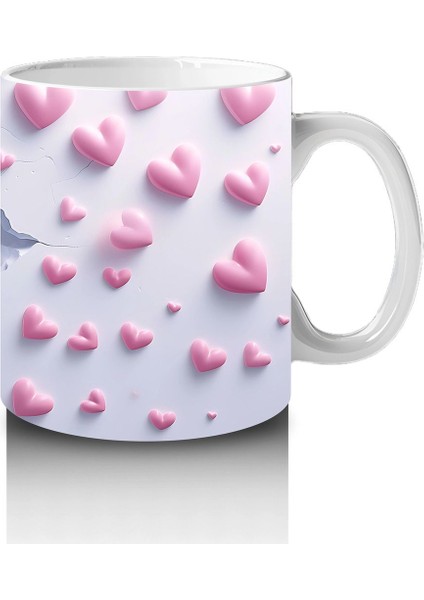 Pembe Kalpler Arasında Bakan Sevimli Köpek Balığı – Baskılı Kahve Kupası fırsatları