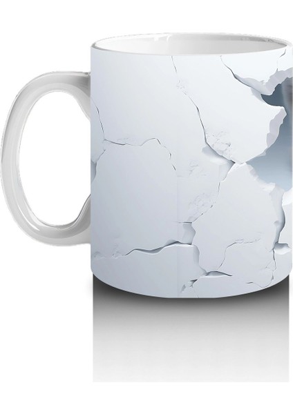 Beyaz Çatlaklı Fon Üzerinde Tilki Yavrusu – Baskılı Kahve Kupası fiyatları