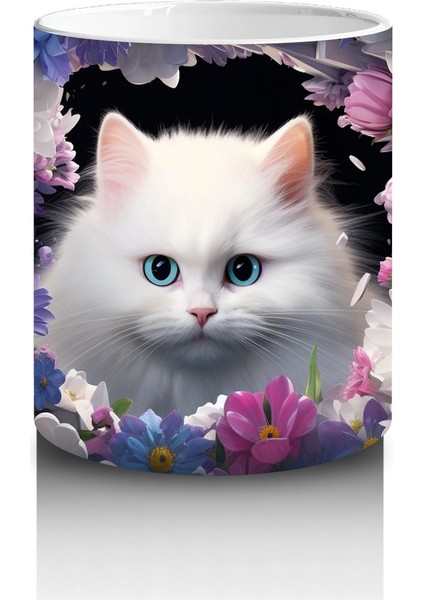 Gecede Parlayan Gözleriyle Tatlı Kedi – Baskılı Kahve Kupası modelleri