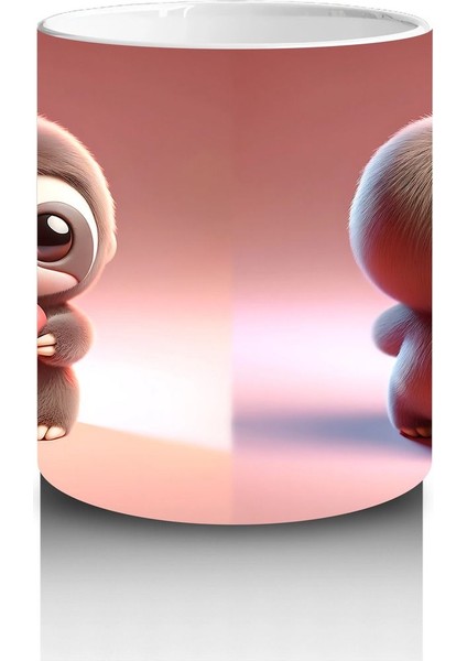 Tatlı Kız Maskotu ve Peluş Arkadan – Baskılı Kahve Kupası modelleri