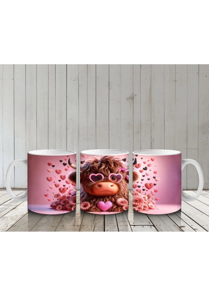 Kalpli Desenli Sevimli Boğa Figürü – Baskılı Kupa