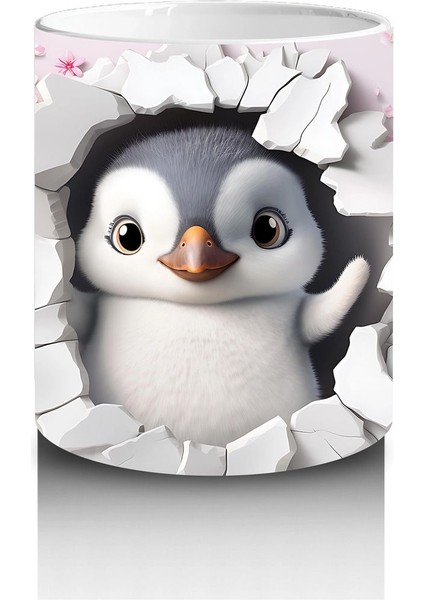 Karlar Arasında Bakan Meraklı Penguen – Baskılı Kahve Kupası modelleri